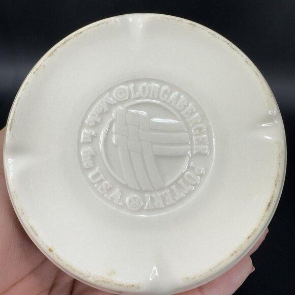 Vintage Longaberger Woven Traditions Blue Small Crock 1 Qt Ceramic Dish Bowl VTG - Picture 5 of 11